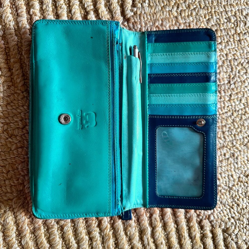 Used Wallet In Pretty Shades Of Blue And Teal